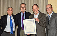 From Left:  Dr. Allen Spiegel, Dr. Victor Schuster, Dr. Arthur Skoultchi, and Dr. Ulrich Steidl
