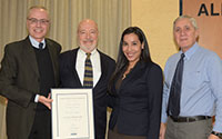 From left:  Dr. Victor Schuster, Dr. Hal Strelnick, Dr. Cristina M. Gonzalez, Dr. Allen M. Spiegel 