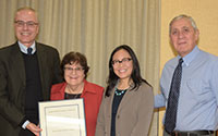 From left:  Dr. Victor Schuster, Dr. Susan Band Horwitz, Dr. Gloria S. Huang, Dr. Allen M. Spiegel