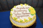 A commemorative cake marks the 20th anniversary of the Marmur Symposium
