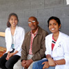 Vivy Tran and Joanne Anthonypillia with Department of Health supervisor at local health clinic in Hawassa