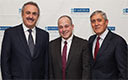 Einstein Overseer Zygmunt Wilf (at left) with Dr. Richard Kitsis, Director, Wilf Family Cardiovascular Research Institute and the Dr. Gerald and Myra Dorros Chair in Cardiovascular Disease, and Dr. Allen M. Spiegel, the Marilyn and Stanley M. Katz Dean
