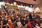A packed Robbins Auditorium