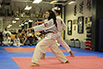 Red belts demonstrate their skills