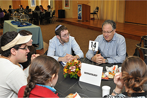 Students learn about the field of dermatology during the Career Speed Networking event