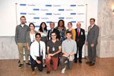 Members of the advisory board for the new Student Mental Health Center at the reception with Dean Gordon F. Tomaselli, M.D., far right. Jonathan E. Alpert, M.D., Ph.D., second from right, and Joseph Battaglia, M.D., second row, center.