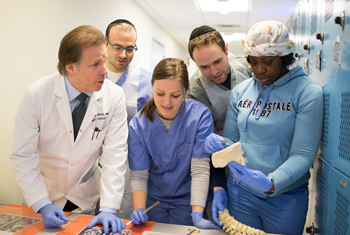 Dr. Erlich with students of the anatomy course