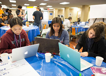 Nine teams worked around the clock, intently focused on developing an app or website addressing an issue connected to aging research