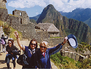 Lilly with Carolina at Machu Picchu