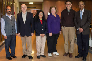 Members of the Marion Bessin Liver Research Center (from left): Drs. Jayanta Roy-Chowdhury, David Shafritz, Namita Roy-Chowdhury, Leslie Rogler, Liang Zhu and Sanjeev Gupta