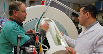 Dr. Bruno received technical assistance from microPET technician Wade Koba with imaging the mice in his study