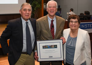 Dr. Emmons poses with Drs. Spiegel and Horwitz after receiving his Horwitz Prize