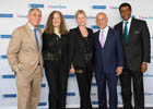 Dr. Allen M. Spiegel, the Marilyn M. Katz Dean, Einstein; Spirit of Achievement honorees Dr. Alyson Moadel-Robblee and Sandra Lee; Dr. Steven M. Safyer, President and CEO, Montefiore; and Dr. Philip O. Ozuah, Chief Operating Officer, Montefiore.