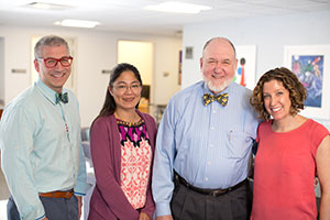 Dr. Baum with his student affairs office colleagues (from left), Dr. Joshua Nosanchuk, Christina Chin and Dr. Allison Ludwig
