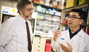 Dr. Tadakimi Tomita with his mentor, Dr. Lou Weiss