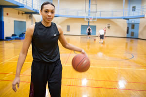A former pro player overseas, Ms. Williams now courts success in the laboratory
