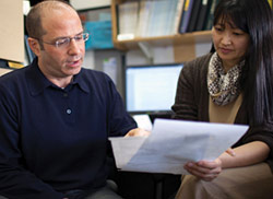 Howard Strickler, M.D., M.P.H., Professor of epidemiology & population health, pictured here with colleague Mimi Kim, Sc.D., professor and head of the division of biostatistics in the department of epidemiology & population health
