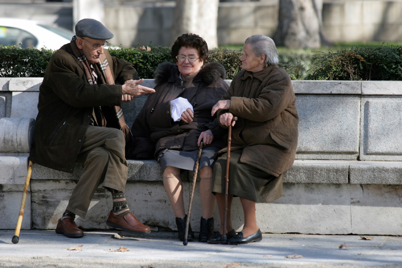 three senior citizens in naturally occurring community